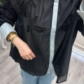 Ghisa 3611G4435 Siyah Denim Detaylı Gömlek