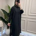 Ceremony 26Y158 Siyah Önden Düğmeli Uzun Tunik