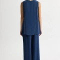 Miss Dalida T26Y-7003 Mavi Bol Paça Basic Cupro Pantolon