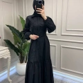 Nuss Triko 26Y2040 Siyah Kemerli Gömlek Elbise