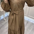 Nuss Triko 26Y2040 Camel Kemerli Gömlek Elbise