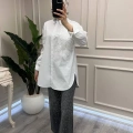 Ghisa 3610T4380 Ekru Yakası İşlemeli Tunik