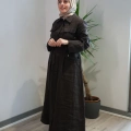 Miss Dalida 2268287 Kakao Kemer ve Cep Detaylı Keten Ceket