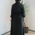Miss Dalida 2268329 Siyah Fermuarlı Beli Büzgülü Cupro Ceket