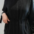 Miss Dalida 2268329 Siyah Fermuarlı Beli Büzgülü Cupro Ceket