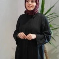 Miss Dalida 2264258 Siyah Kolları Nakışlı Uzun Keten Elbise