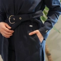 Miss Dalida 2267251 Lacivert Beli Lastikli Bol Paça Keten Pantolon