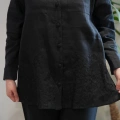 Miss Dalida 2263251 Siyah Nakış İşlemeli Keten Gömlek