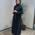 Miss Dalida T26Y-8212-2013 Lacivert Fermuarlı Şık Cupro Ceket Etek Takım