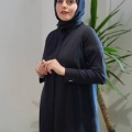 Miss Dalida T26Y-8002 Lacivert Gizli Patlı Düz Renk Triko Kap
