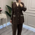 Ghisa 3610T9287 Kahve Şerit Detaylı Takım