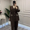 Ghisa 3610T9287 Kahve Şerit Detaylı Takım