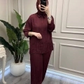 Ceremony 26Y951 Bordo Arkası Yırtmaç Detaylı Takım