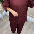 Ceremony 26Y951 Bordo Arkası Yırtmaç Detaylı Takım