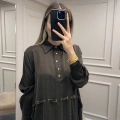 Clande CL25025007 Kahve Bel Detaylı Elbise