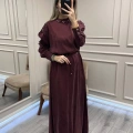 Clande CL25055006 Bordo Yaka Detaylı Elbise