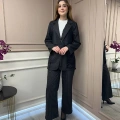 Ghisa 25YGSTKM3074 Siyah Ceket Pantolon Takım