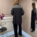 Ghisa 25YGSTKM4860 Siyah Leopar Detay Takım
