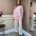 Ghisa 25YGSTNK4627 Pembe Çizgili Tunik