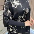 Ghisa 25YÖRTNK4016 Siyah Çiçek Desenli Tunik