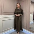 Ghisa 26KGSELB4091 Kahve Yaka Ve Bilek Kısmı Detaylı Elbise