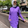 Ghisa 4YOBTNK4227 Mor Damla Taş Detaylı Tunik