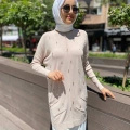 Ghisa 4YOBTNK4227 Taş Damla Taş Detaylı Tunik