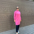 Ghisa 5KOBTNK4391 Pembe Yakası Taşlı Triko Tunik