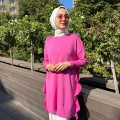 Ghisa 5KOBTNK4689 Pembe Tül Detaylı Merserize Tunik