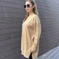 Ghisa 5KOBTNK4803 Camel Kol Detaylı Triko Tunik