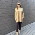 Ghisa 5KOBTNK4803 Camel Kol Detaylı Triko Tunik