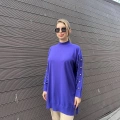 Ghisa 5KOBTNK4803 Mor Kol Detaylı Triko Tunik