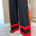 İnvee 6803 Siyah Kırmızı Şerit Detaylı Triko Pantolon