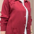 Magazin 7343 Bordo Yıldız Detaylı Tensel Tunik