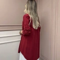 Magazin 7343 Bordo Yıldız Detaylı Tensel Tunik