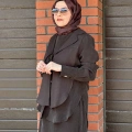 Miss Dalida 2260262 Kakao Bağlama Detaylı Keten Ceket - Elbise Takımı