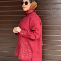 Miss Dalida 2263251 Cherry Nakış İşlemeli Keten Gömlek