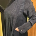 Miss Dalida 2264257 Lacivert Uzun Kollu Keten Cupro Elbise