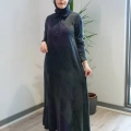 Miss Dalida 2264751 Lacivert Uzun Kollu Renkli Elbise