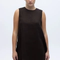 Miss Dalida 2266251 Kakao Kolsuz Düz Renk Keten Tunik
