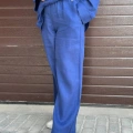 Miss Dalida 2267258 Mavi Bol Paça İpek Keten Pantolon