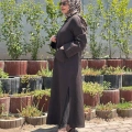 Miss Dalida 2268284 Kakao Nakış Detaylı Düğmeli Keten Uzun Kap