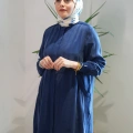Miss Dalida T26Y-8008 Mavi Hakim Yaka Cepli Cupro Kap
