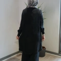 Miss Dalida T26Y-8008 Siyah Hakim Yaka Cepli Cupro Kap