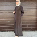 Miss Dalida T26Y-9000 Kakao Triko Detaylı V Yaka Cupro Kap