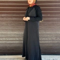 Miss Dalida T26Y-9000 Siyah Triko Detaylı V Yaka Cupro Kap