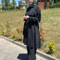 Miss Dalida T26Y8007 Siyah Kol Detaylı Cupro Kap