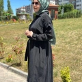 Miss Dalida T26Y8007 Siyah Kol Detaylı Cupro Kap