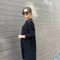 Misswhence 34012 Siyah Omzu Fermuarlı Uzun Tunik