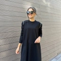 Misswhence 34012 Siyah Omzu Fermuarlı Uzun Tunik